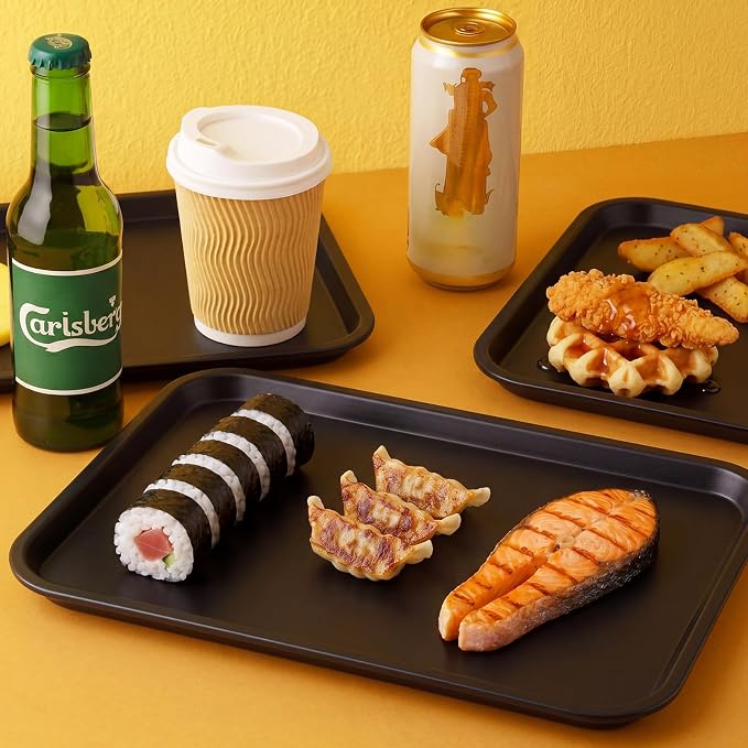 Gerrii 6 Pcs Plastic Fast Food Trays Bulk Restaurant Serving Cafeteria Tray - Image 7