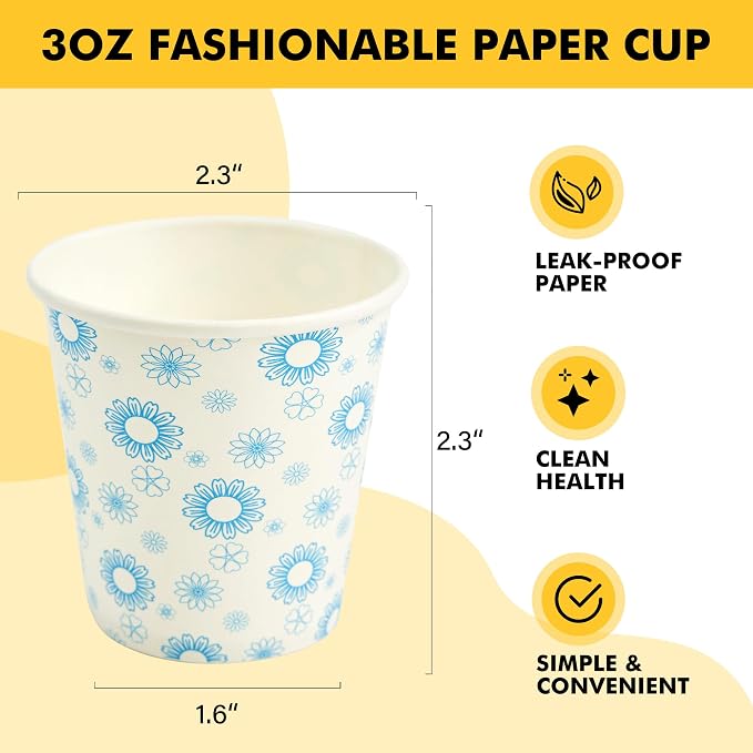 RACETOP 3 oz Bathroom Cups 300 Pack, Small Paper Cups, Disposable, Mini - Image 2