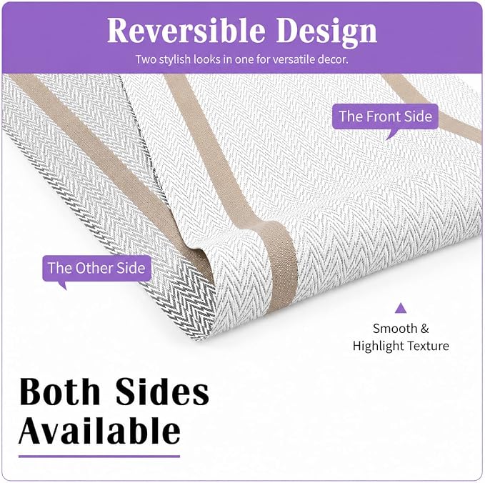 FAVE Woven Vinyl White Table Runner Woven - Image 4