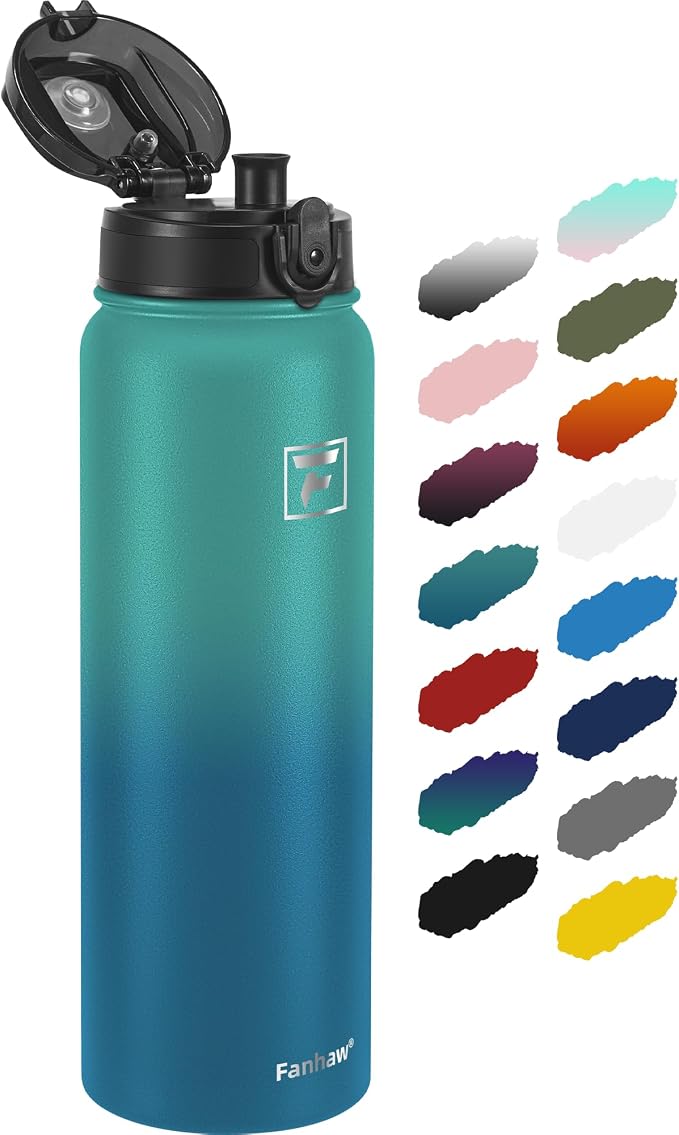 Fanhaw 40 oz Insulated Stainless Steel Water Bottle by FANHAW