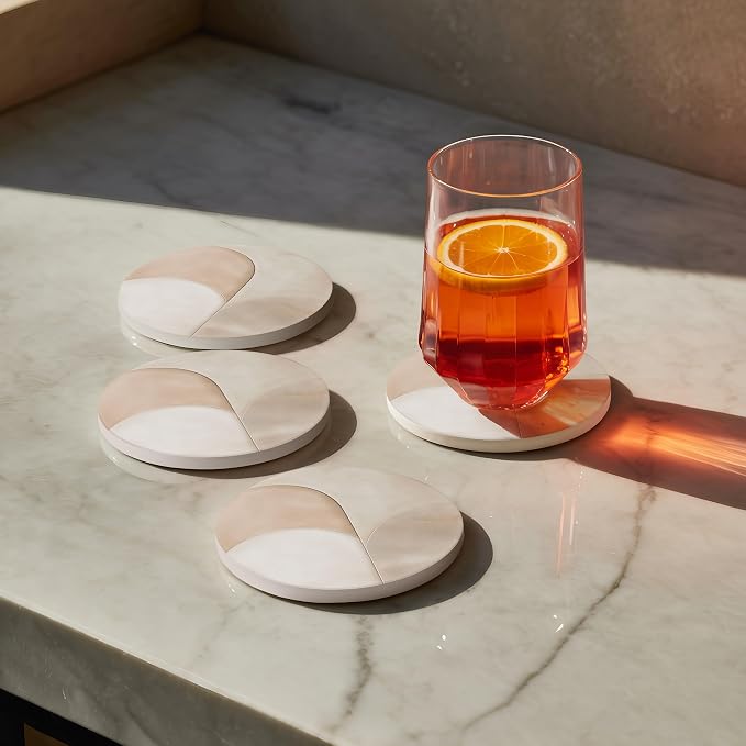 VEYRO Ceramic Coasters Set of 4 – Absorbent Stone Drink Coasters - Image 4
