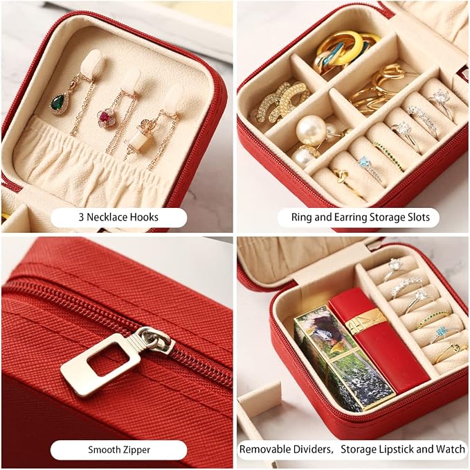 ZPROW Travel Jewelry Case, Mini Portable Jewelry Travel Boxes, Small Jewelry - Image 4