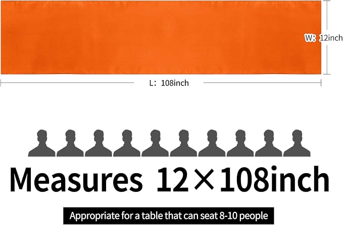 5-Pack Satin Table Runner Orange 12 x 108 inches Long, Table Runners - Image 4