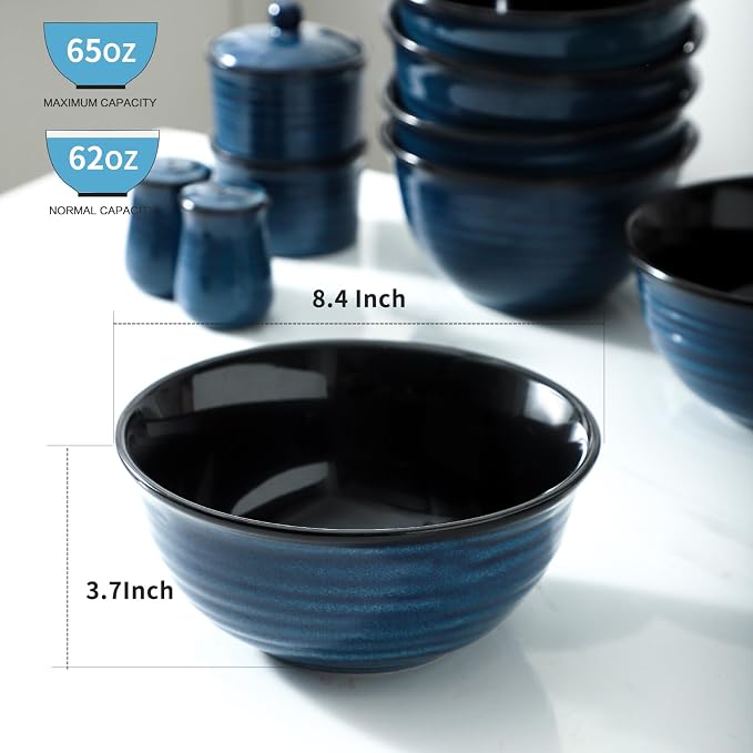 Serving Bowls, 60oz Ceramic Mixing Bowls Set of 2 - Image 2