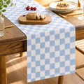 Folkulture Summer Table Runner 108 Inches Long | Blue Checkered | Table Runner by FOLKULTURE