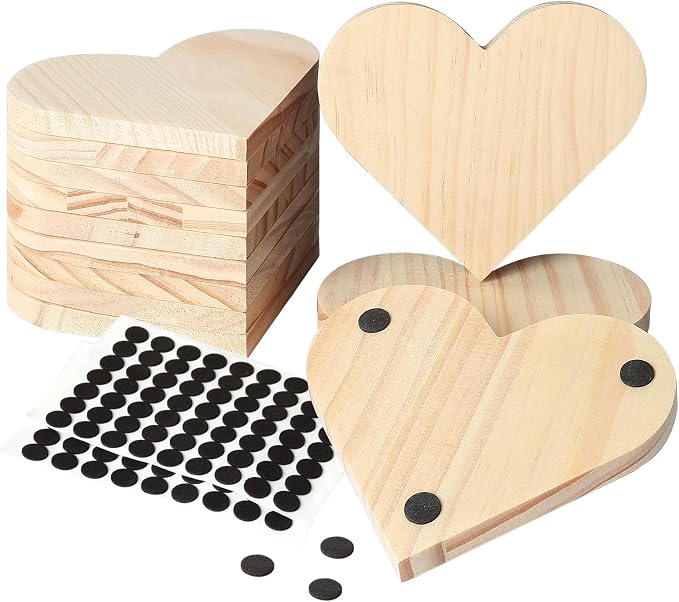 12 PCS Unfinished Wood Coasters, Solid Wooden Blanks by GOHDODD