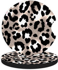2pcs Cute Leopard Print Car Coasters, Absorbent Universal neoprener Cup Holder by Unknown
