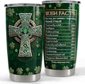 SANDJEST Irish Tumbler 20oz Irish Facts Celtic Cross Stainless Steel Tumbler by SANDJEST
