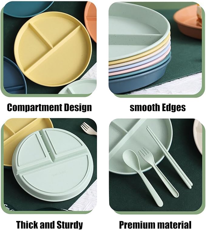 Delphinus 8 Pack 9 Inch Divided Plates - Image 3