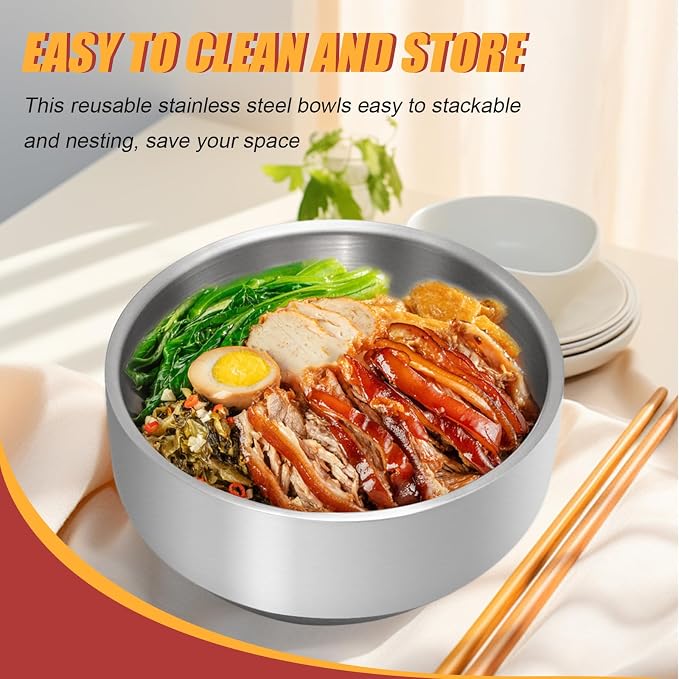 Stainless Steel Rice Bowl with Lid, - Image 6