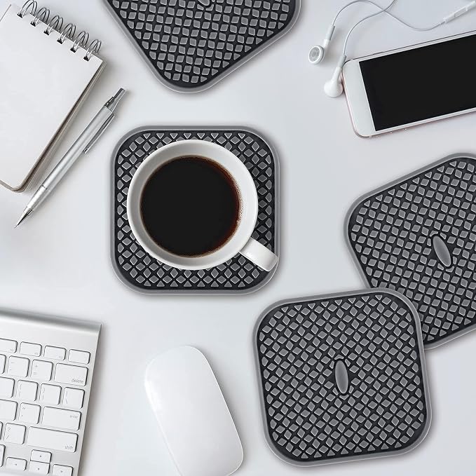 ME.FAN Silicone Coasters with Holder Square Drink Cup Mat - Image 2