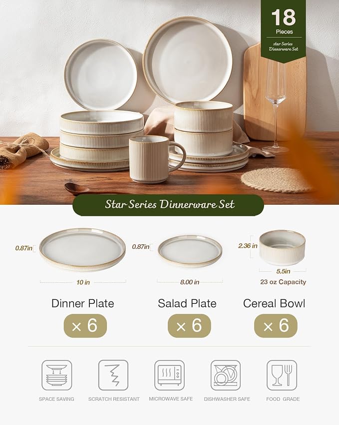 Famiware Star Plates and Bowls Sets, Chip & Scratch Resistant. Microwave & - Image 3
