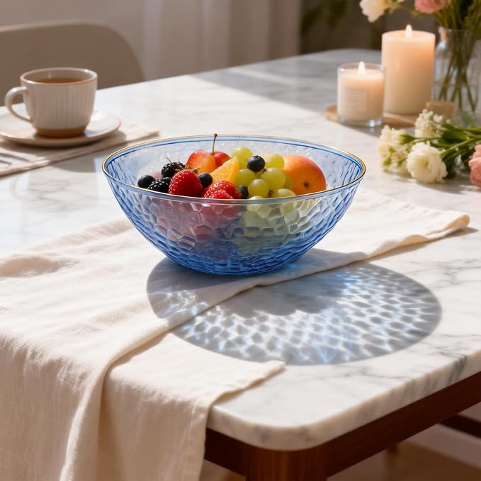 Tinybee 50 Pack Blue Plastic Bowls - Image 3