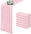 6 Pack Light Pink Cheesecloth Table Runner 17x108 Inch Semi Sheer Boho Gauze by Unknown