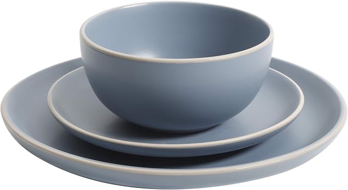 Gibson Home Rockaway 12-Piece Round Stoneware Dinnerware Set, Service - Image 3