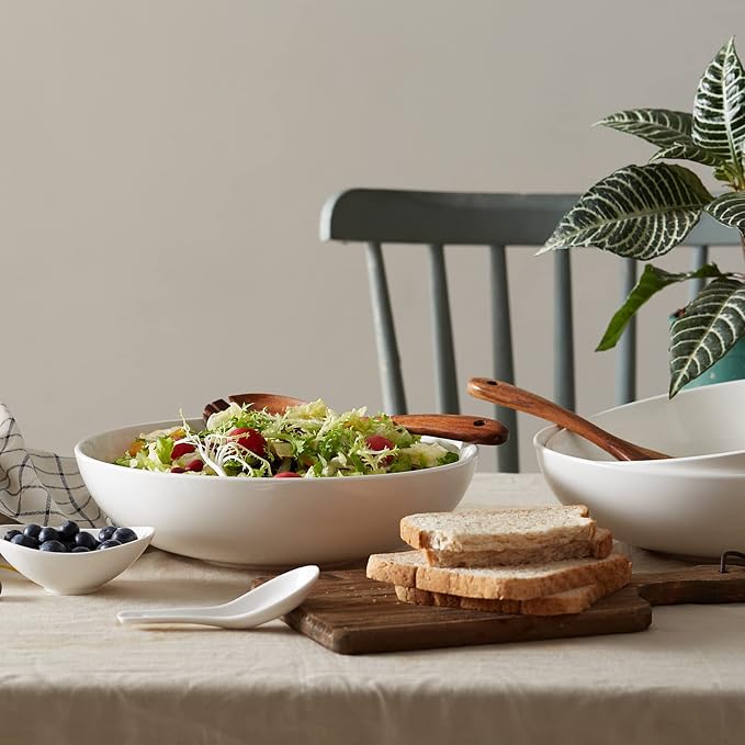 DOWAN 11.5" Large Serving Bowls, 3.2 Qt White Serving Platter, Big Ceramic - Image 6