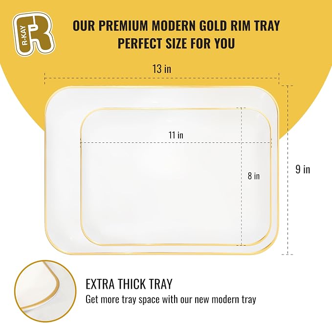 R-kay 3 Pack Plastic Serving Trays - Image 6