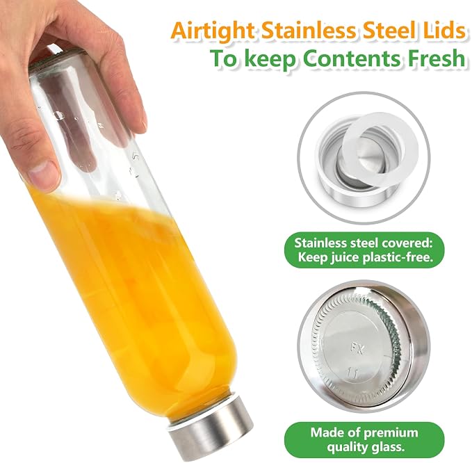 Zukro 18 oz Glass Water Bottles - Image 4