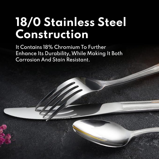 New Star Foodservice Rose Pattern 18/0 Stainless Steel Dinner Fork, Commercial - Image 4