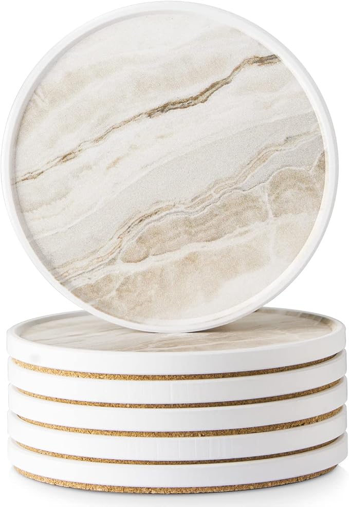 LIFVER Coasters for Coffee Table, Coasters for Drinks Absorbent, Drink Coasters by LIFVER