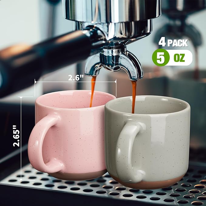 Gencywe® Morandi Color Ceramic Mini Espresso Cups Set of 6, 5 oz Expresso Mugs - Image 2