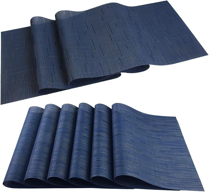 PIGCHCY Elegant Placemats with Matching Table Runner, Washable Durable Durable by PIGCHCY