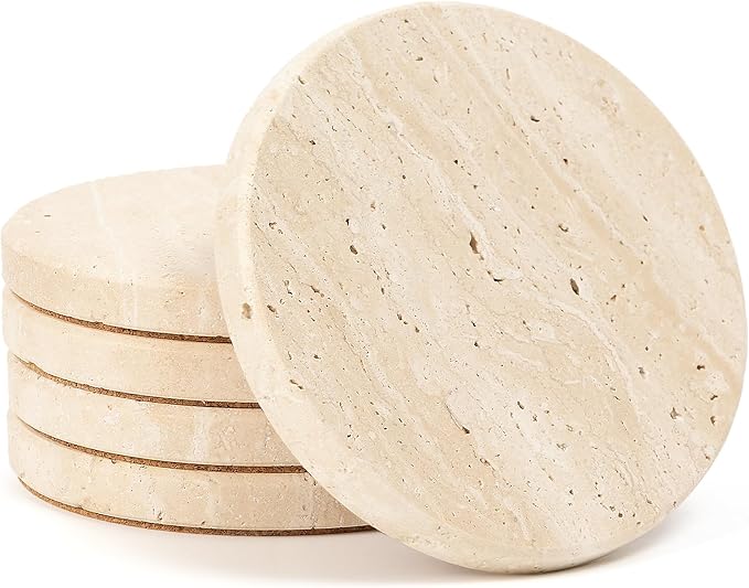 Italy Travertine Coasters Set of 5 by YONGHEE