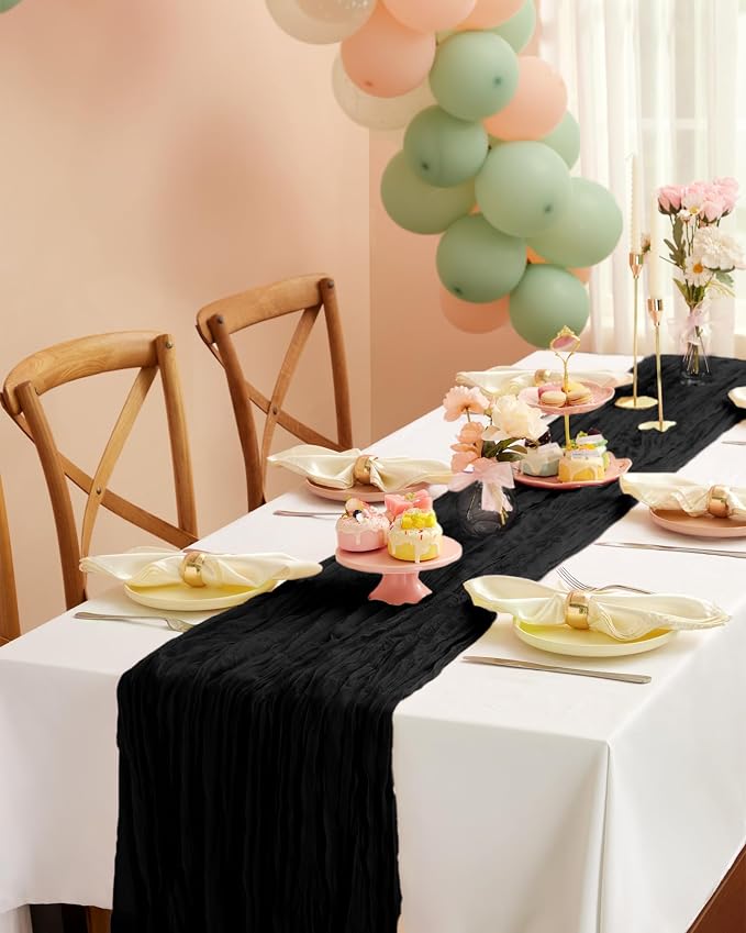 Pureegg 3-Pack Cheese Cloths Table Runner, Baby Shower, Wedding and Farmhouse - Image 2