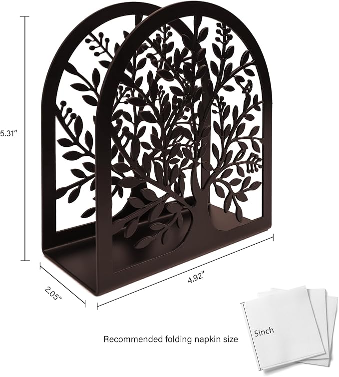 Napkin Holder for Tables, Tree of Life Design Modern Metal Napkin Holder for - Image 3
