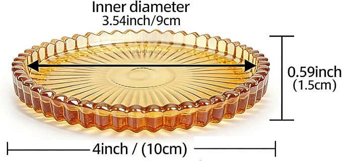 Modern Minimalist Amber Round Glass Coaster Set, 5 Pieces, Durable Glass - Image 5