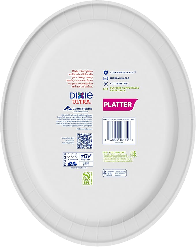 Dixie Ultra Disposable Paper Platters, Sturdy Design - Image 4