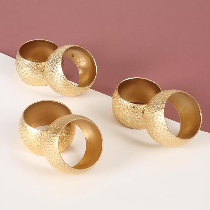 Napkin Rings Set of 12 Metal Napkin Holder Buckles Round Serveitte Rings - Image 6