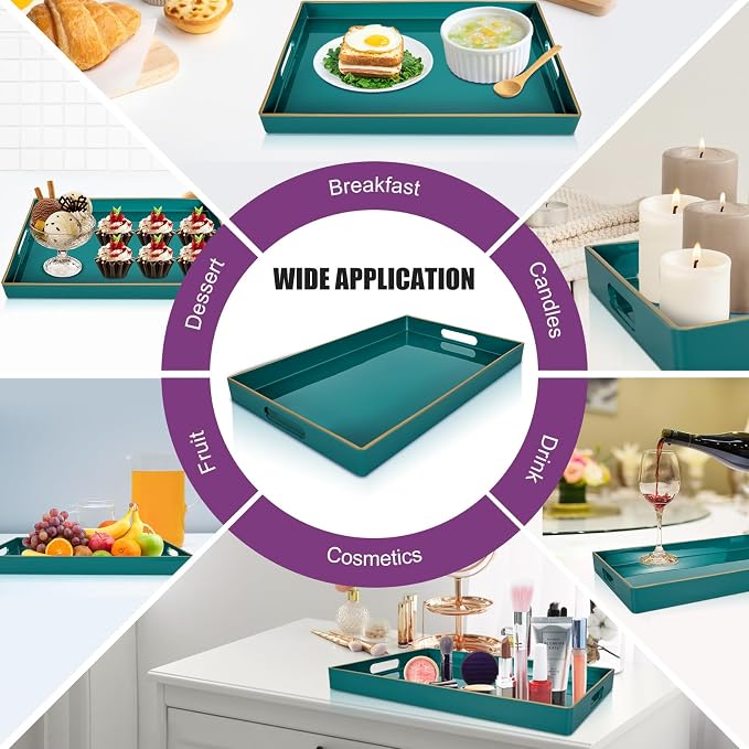 Gifturbo Teal Serving Tray, Rectangular Serving Trays - Image 6