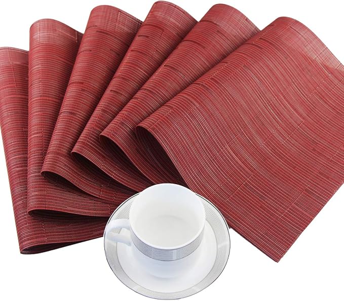 PIGCHCY Placemats, Washable Durable Woven Vinyl Placemats - Image 3