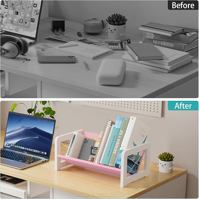 ELITEROO Tabletop Bookshelf, Simple Wood Book Organizer - Image 6