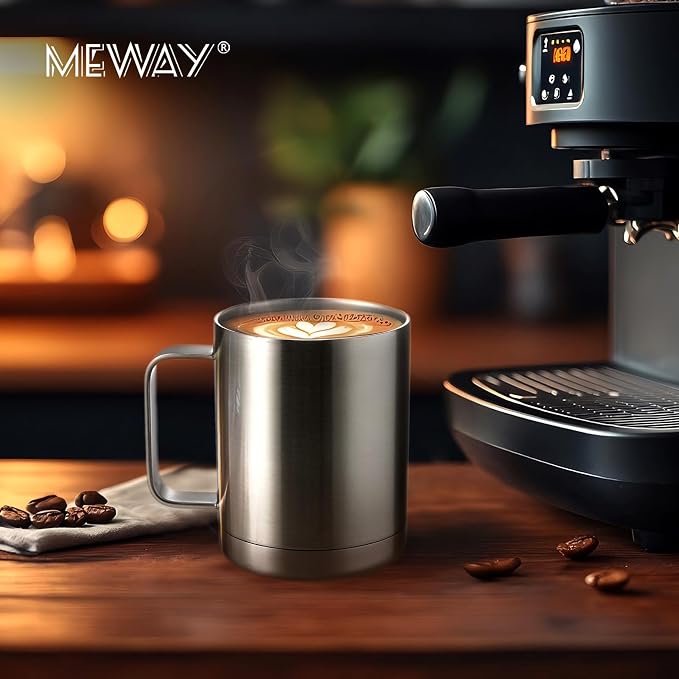 MEWAY 12oz Coffee Mug With Handle 4 Pack Bulk, Stainless Steel Insulated Travel - Image 6