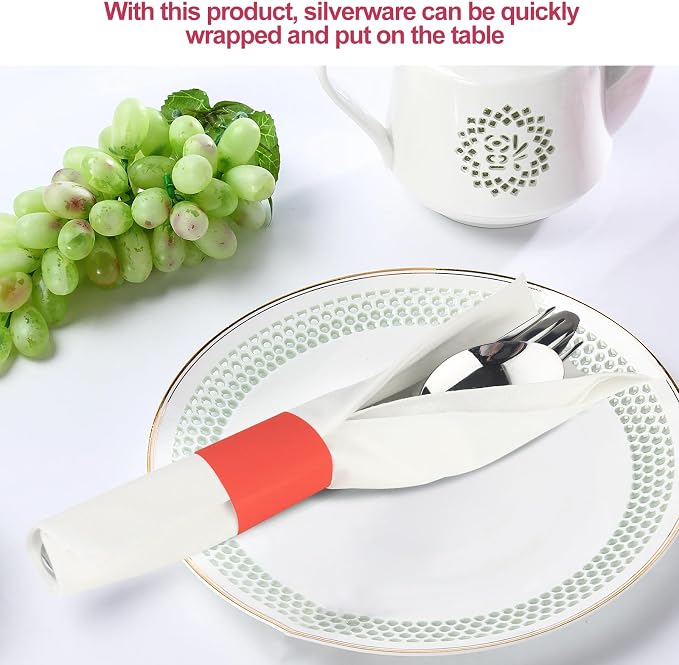 Germiwipe Paper Napkin Band Box of 500, Napkin Rings Self Adhesive, Family - Image 3