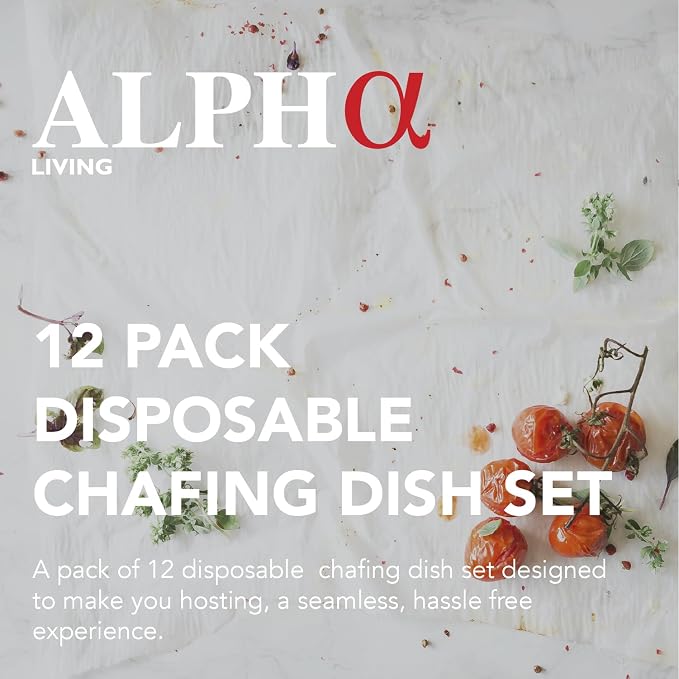 Alpha Living 12-Pack Disposable Chafing Dish Buffet Set - Image 2