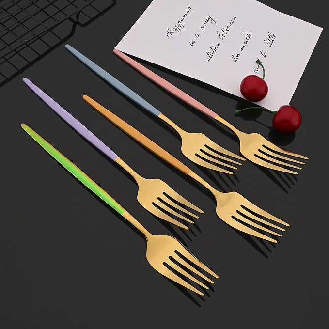 JASHII Flatware Set 24 Piece, Stainless Steel Silverware Set, Macaron Small - Image 8