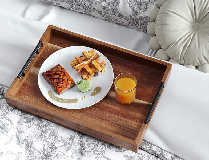 Fibogollo Acacia Wood Set of 2 Serving Tray - Image 2