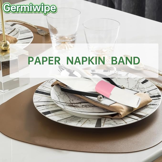 Germiwipe 500 Pcs Self-Adhesive Napkin Bands | Disposable Paper Napkin Rings - Image 6