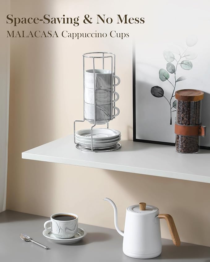 MALACASA 8 OZ Porcelain Espresso Cups - Image 8