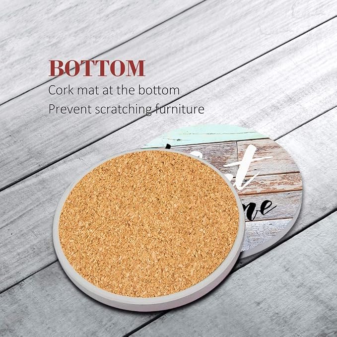 Coasters for Drinks, Ceramic Stone, Colorful Wooden | Just Smile Inspiration - Image 2