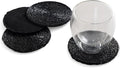 Handmade Beaded Coasters, Glass Bead Coasters in Black, Coffee Table Décor by TrunkinUSA