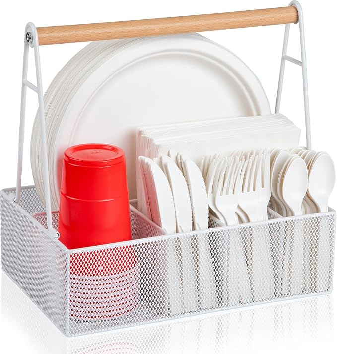 Paper Plate Organizer with Handle by NACIMAX