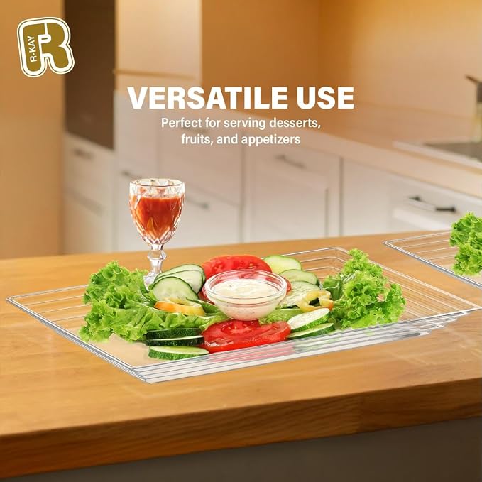 6 Pack Extra Large Plastic Serving Trays - Image 4