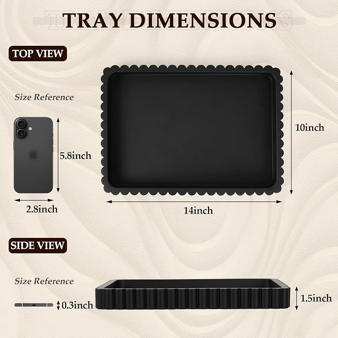 Rectangular Tray for Coffee Table Decor, Solid Concrete, Aesthetic Home Decor - Image 4