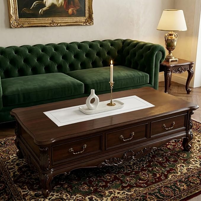 Signature Linen™ by D'Moksha White Table Runner 36 Inches, 100% Pure Linen - Image 2