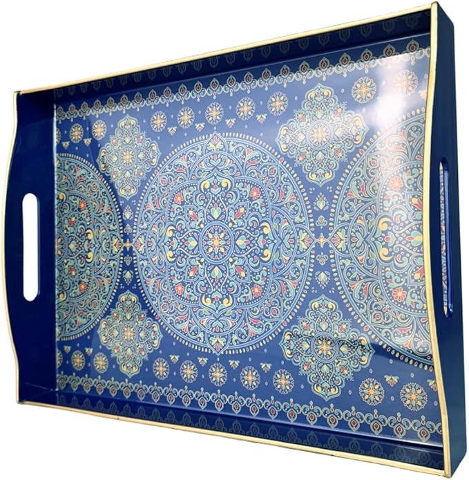 Boho Blue Decorative Tray, Serving Tray - Image 6