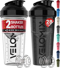 VELOMIX 2 Pack 28oz Protein Shaker Bottle by VELOMIX